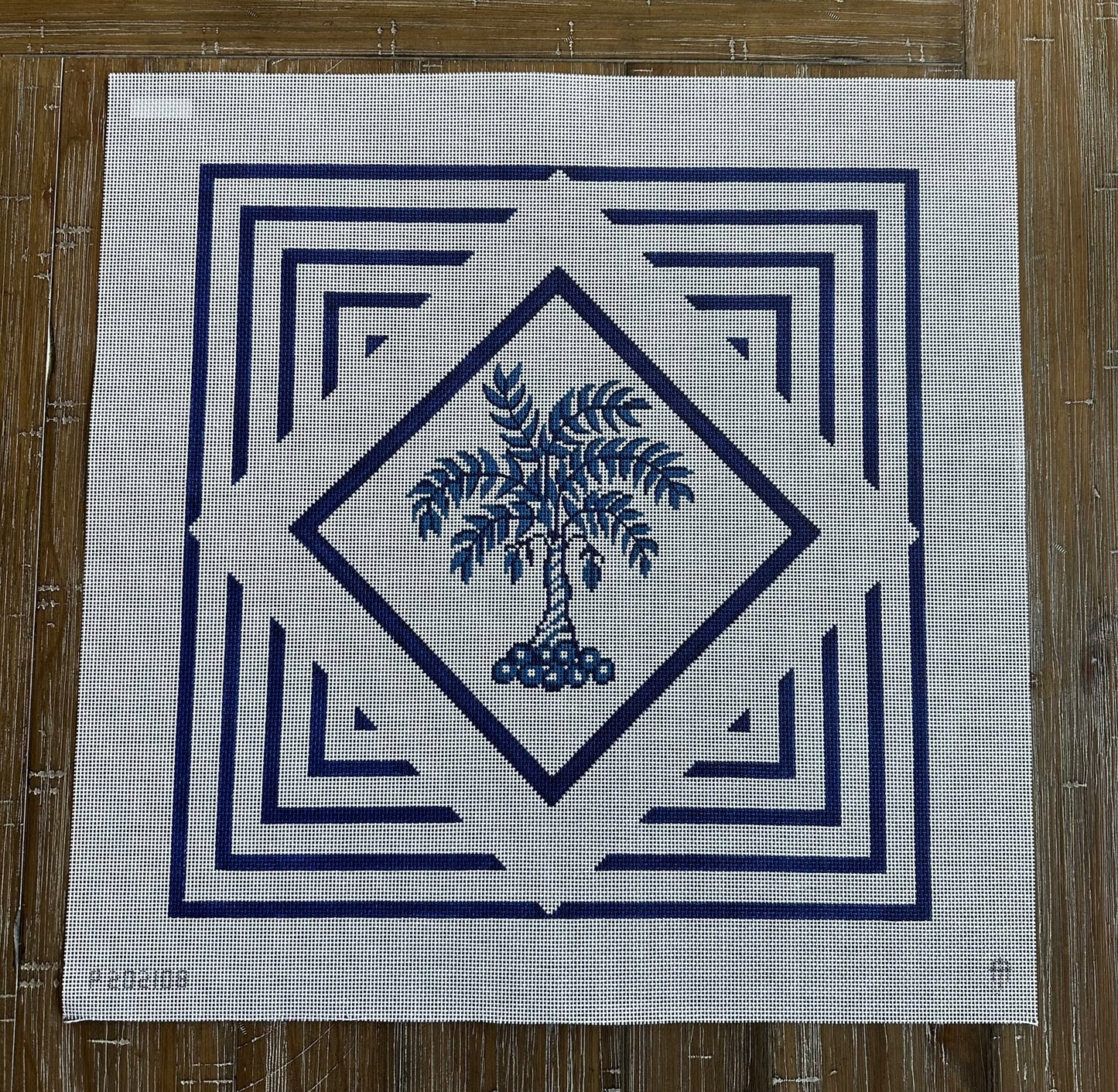 Blue Palm in Diamond &amp; Squares image 0