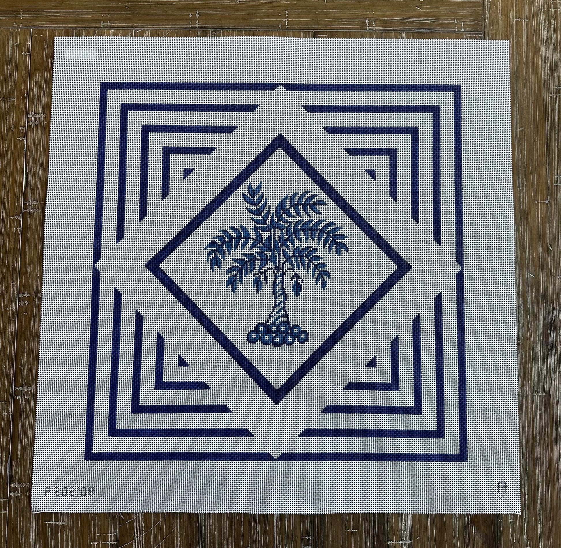 Blue Palm in Diamond &amp; Squares image 0