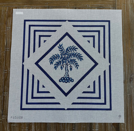 Blue Palm in Diamond &amp; Squares image 0